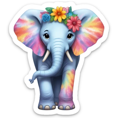 Elephant hippie sticker