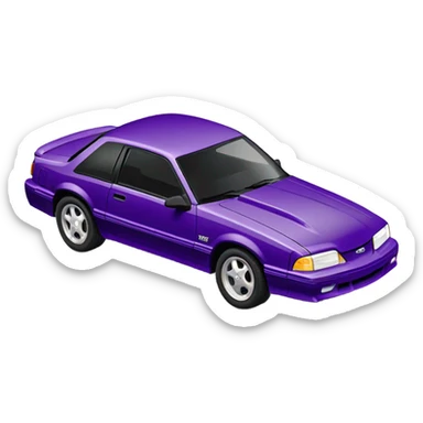 1993 purple Foxbody Mustang 2 door sedan sticker