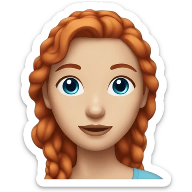 woman with blue eyes and medium length red hair sticker