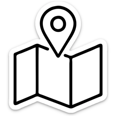 Map with location pin sticker