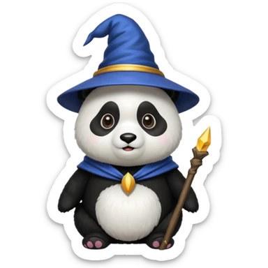 Chcę Pandę która ma czapkę czarownika i która jest kolorach biało-czarnych sticker