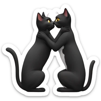 2 cats kissed sticker