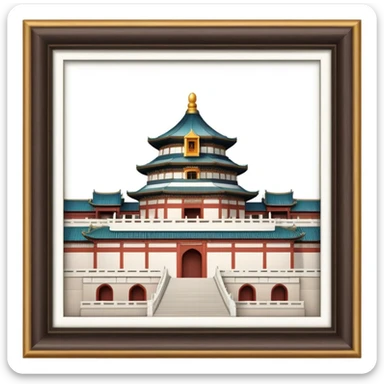 Cinematic Realistic Imperial City of Hu·∫ø Landmark Emoji, showcasing historic palaces and temples rendered with intricate textures and regal, soft lighting. sticker