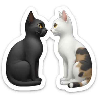 Two cats yin yang sticker
