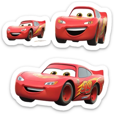 Lightning McQueen car zooming sticker