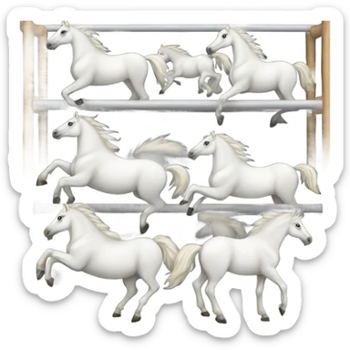 Horses white in the rack sticker