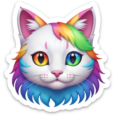 Pretty kitty with rainbow everything sticker