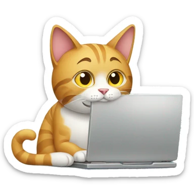 cat typing email sticker
