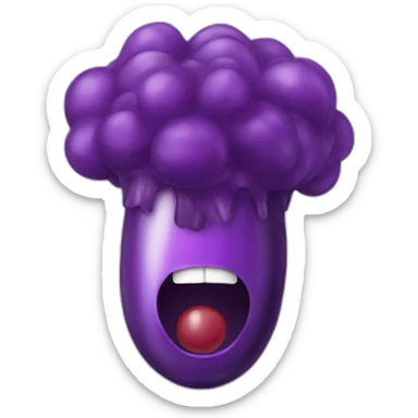 Exploding Head eggplant emoji sticker