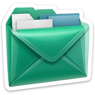 A simple emoji-style icon of a transparent green plastic gym folder envelope, slightly open, with clean edges, soft shine, and subtle shading, conveying fitness organization and active lifestyle.

 sticker