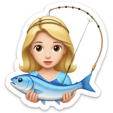 Princess caught on fishing line sticker