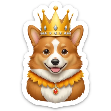 Corgi with crown sticker