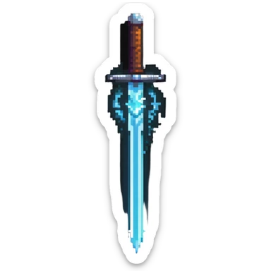 magical glowing sword with energy blade sticker
