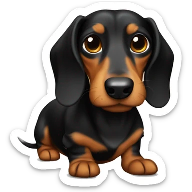 Black and tan long haired dachshund  sticker