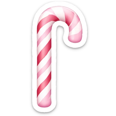 2 crossing pastel light pink candy cane sticker