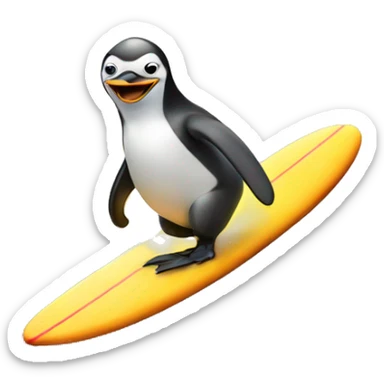 Penguin riding a surfboard sticker