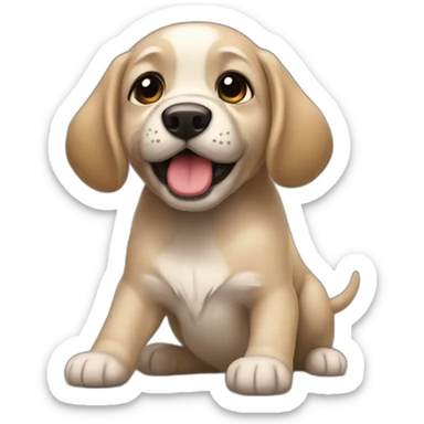 Perrito negro mandando besos sticker