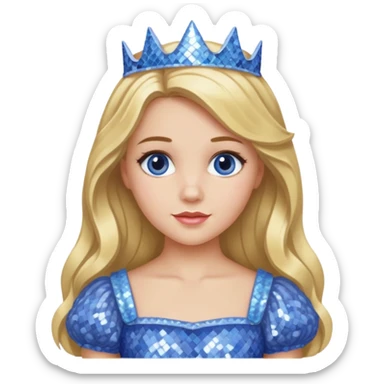Princess Dorothy Gale from Oz with long blonde hair, periwinkle sequin outfit sticker