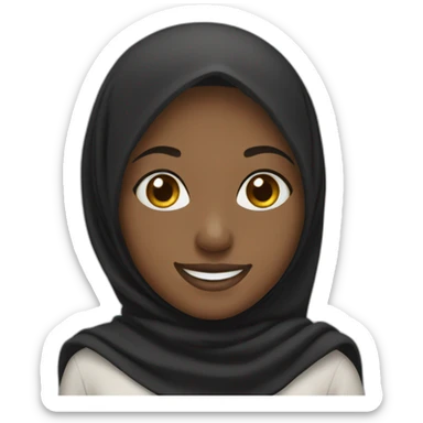 Black hijab girl smiling sticker