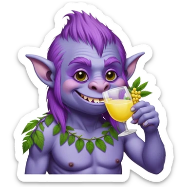 Purple troll with mimosa sticker