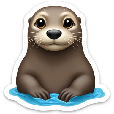 Loutre paresseuse sur ledosavec un gros ventre  sticker