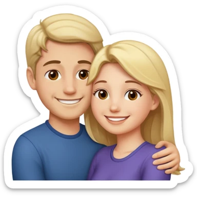 couple in love talking in profile sticker