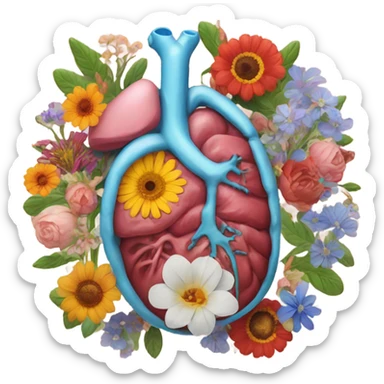 Anatomical with flowers sticker