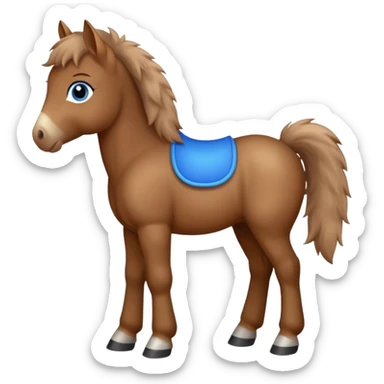 a standing foal horse with big blue eyes sticker