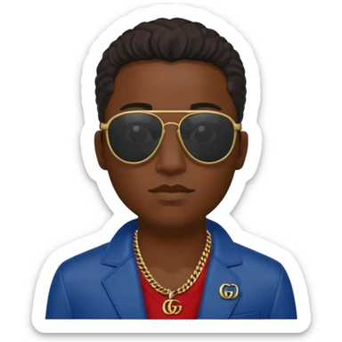 Gucci shades on black man sticker