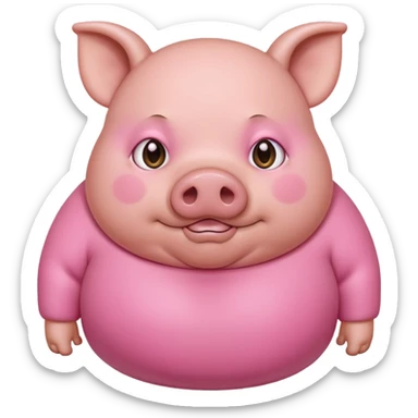 fat pig wearing swaet sticker