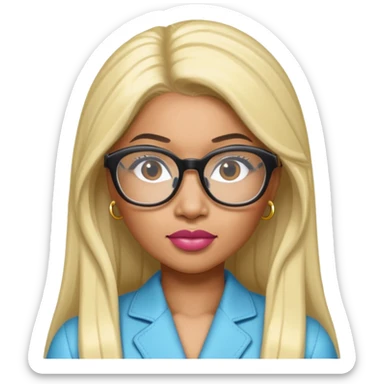 Rapper Nicki Minaj wear glasses sticker