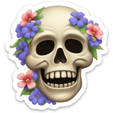 Totenkopf mit Blumen  sticker