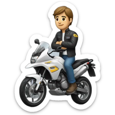 repartidor con una moto sticker