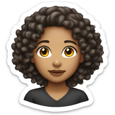 lightskin girl with curly hair sticker