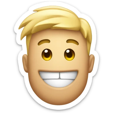 cringe face but smiling and showing thumbs up sticker