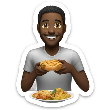 Black guy having a nice meal sticker