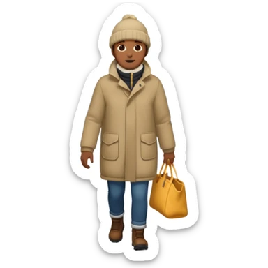 hombre caminando abrigado sticker