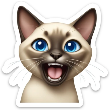 siamese cat  yawning sticker