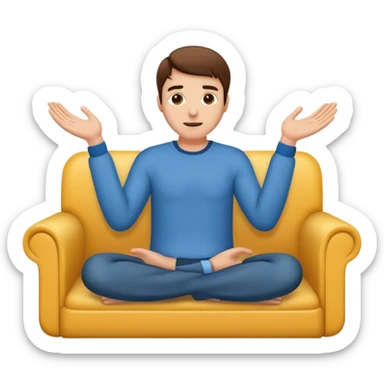 Lap of man empty showing hands towards his lap sticker