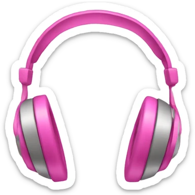 headphones with pink ribbons  sticker