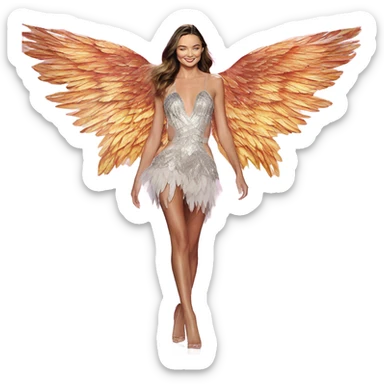 Miranda Kerr  on a runway victoria secret  angel wings sticker