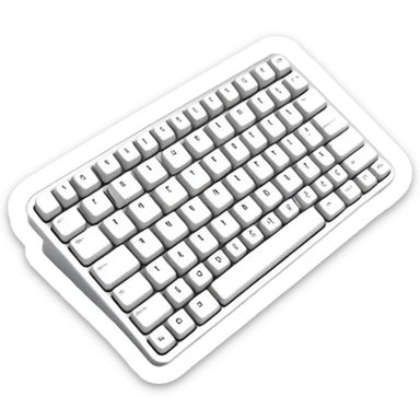 Custom mechanical keyboard, no brand , no numbers, no letters, reminiscent of Apple Mac products  sticker