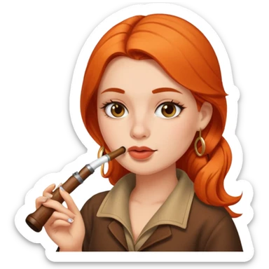 Hot girl smoking a pipe sticker