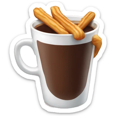 Taza de Chocolate con churros sticker