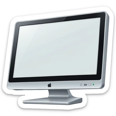 A flat-style illustration of a computer monitor . The monitor is sleek and modern, rendered in minimal detail. Clean, cartoon style, white background, iOS emoji aesthetic. sticker