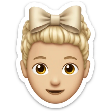 Beige hair bow sticker