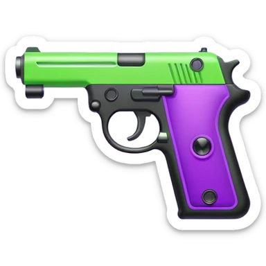  shooter game with this color purple  and neon green sticker