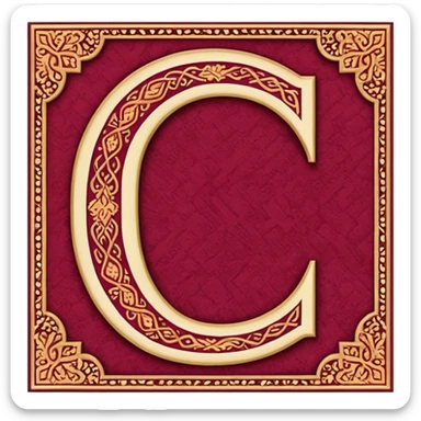  letter c made out of persian carpet texture sticker