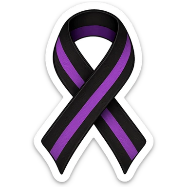 emo ribbon, black and purple sticker