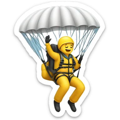 a person doing a parachute jump sticker